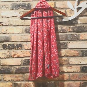 Red and Blue Sheer Scarf